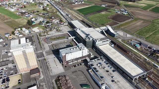 HOKKAIDO, JAPAN.High speed train station with active railway platforms April 26 2026