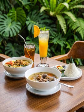Oxtail Soup-Noodle Soup. In Indonesian Restaurant