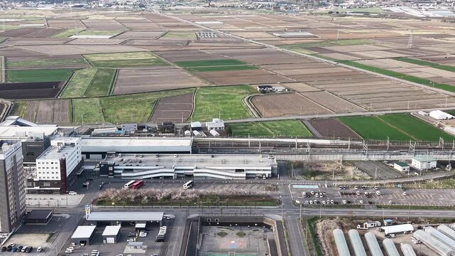 HOKKAIDO, JAPAN.High speed train station with active railway platforms April 26 2026