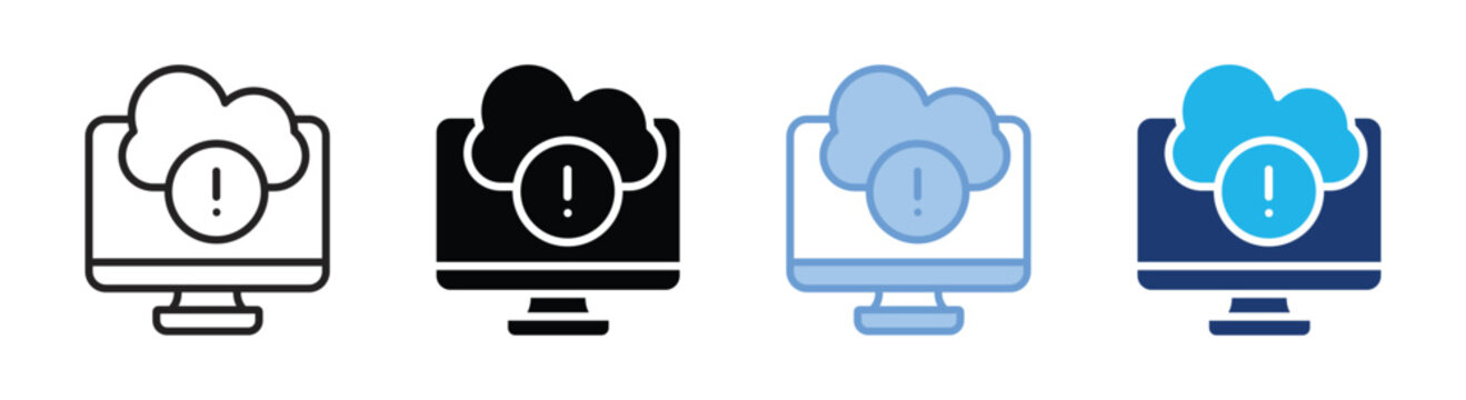 Cloud information icon set multiple style collection