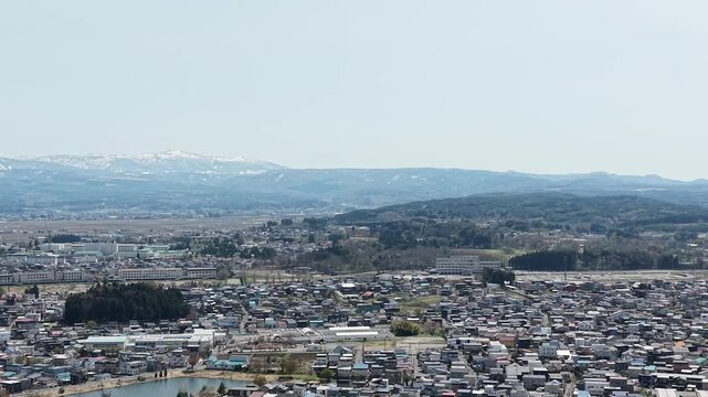 AOMORI, JAPAN.Regional city with housing and surrounding natural scenery April 26 2026