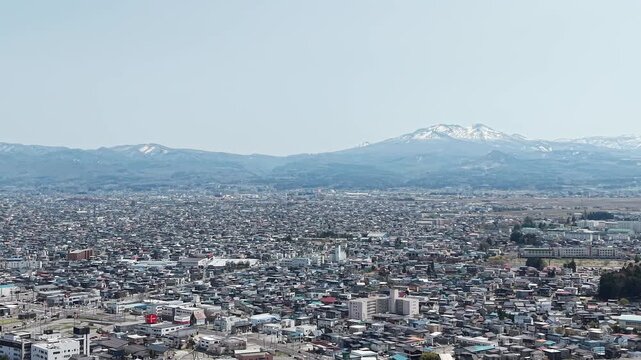 AOMORI, JAPAN. Regional city with housing and surrounding natural scenery April 26 2026