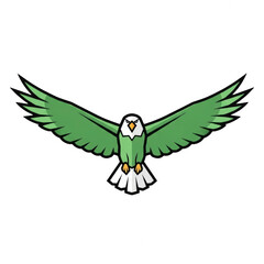 Fototapeta premium Stylized green eagle vector mascot emblem