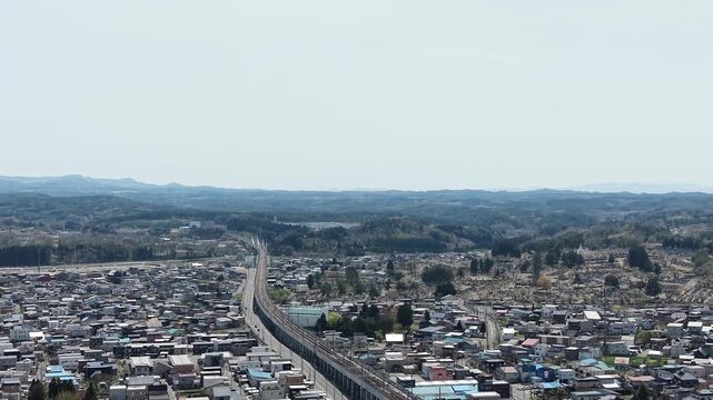 AOMORI, JAPAN. Regional city with housing and surrounding natural scenery April 26 2026