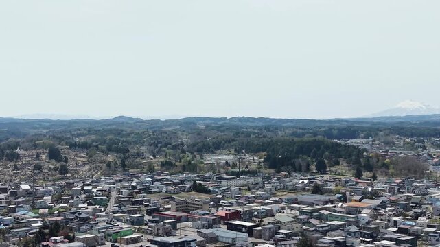 AOMORI, JAPAN. Regional city with housing and surrounding natural scenery April 26 2026