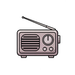 Obraz premium Vintage style radio icon on black background