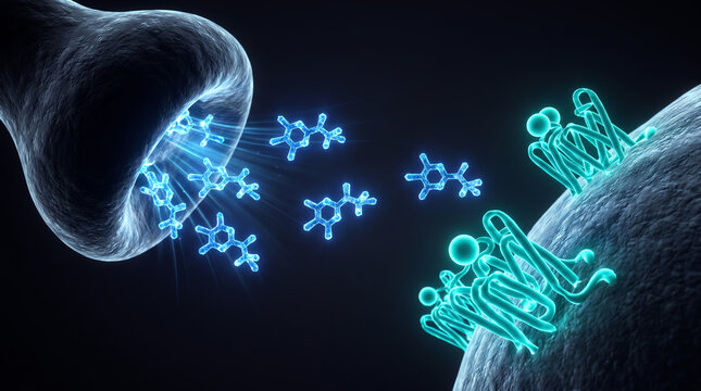 Antidepressant Reuptake Inhibitor Mechanism, Flat Vector Infographic