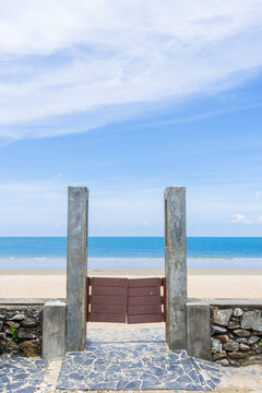 Beautiful Tropical Beach with Clear Blue Sea and Sandy Shore in Summer