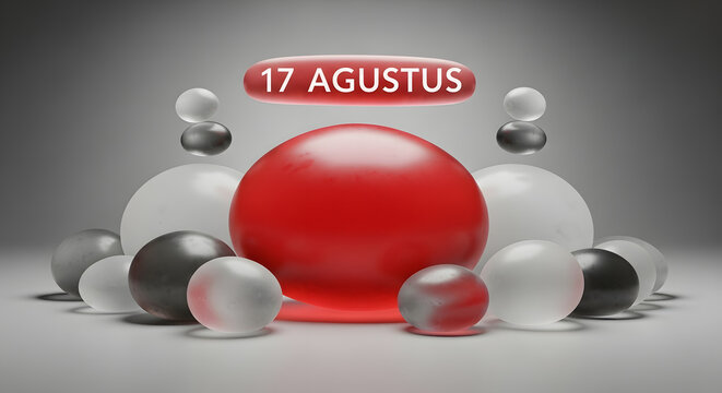 Modern 3D typographic banner for 17 Agustus event presentation copy space template