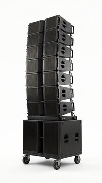 Professional Line Array Speaker System on Wheels