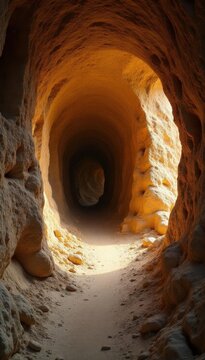 Crumbling cave walls revealing ancient artifacts, mystery, background