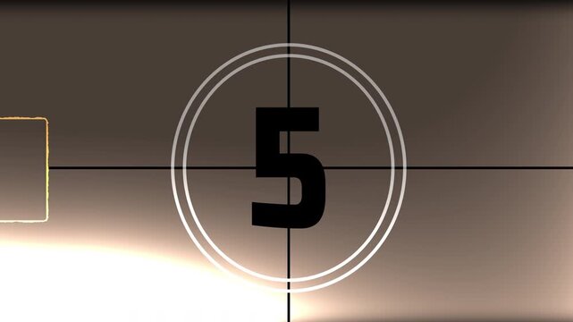 10 seconds realistic retro vintage old movie countdown animation. Countdown movie from 10 to 0 number. 4k video animated concept