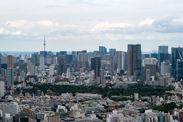 タワーと超高層ビル群がそびえる東京都心のスカイライン © yoshi