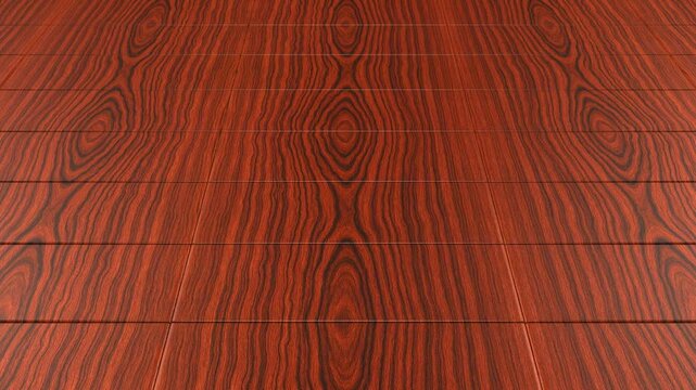 Panning over rich mahogany red wooden tiles with seamless organic grain pattern luxury dark timber flooring background for high end interior design