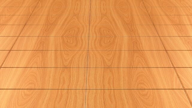 Camera moving over light maple wooden tiles with seamless elegant pattern bright natural timber parquet flooring background for contemporary spaces