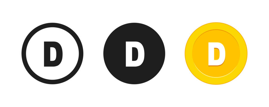 Gambian Dalasi Currency Symbol Icon Set, GMD Coin Sign Vector