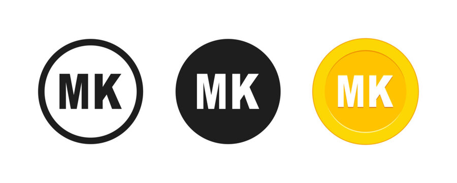 Malawi Kwacha Currency Symbol and Coin Icon Set Vector