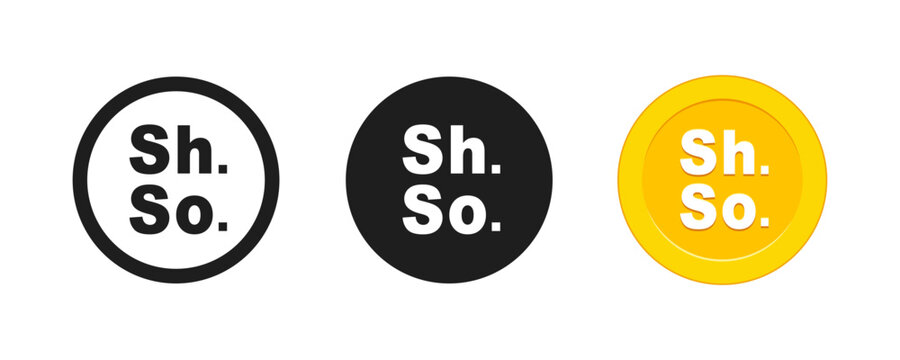 Somali Shilling Currency Symbol and Coin Icon Set, Somalia Money Sign Vector