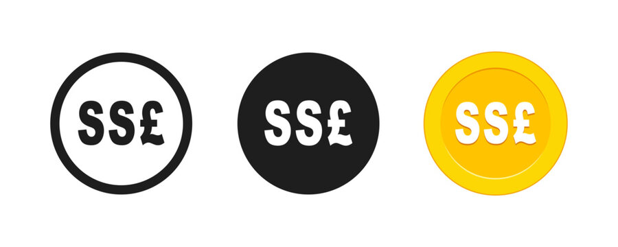 South Sudanese Pound Currency Coin Icon Vector Set