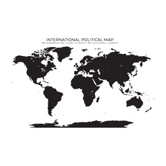 Detailed World Countries Map Vector – Global Geography and Political Boundaries © Professional Worker