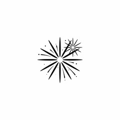 Fototapeta premium Black starburst graphic with lines and dots on white background
