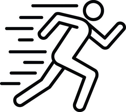 Running man icon vector silhouette athlete runner sport symbol marathon race illustration pictogram speed competition man running sign business icon flat 3d style stick figure runner icon