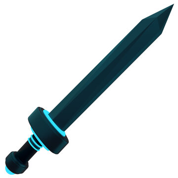 Futuristic cyan‑edged sword with glowing hilt, sword, blade, sci‑fi, futuristic, neon, weapon, gaming, fantasy