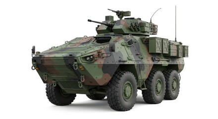 Fototapeta premium Military armored wheeled vehicle side view