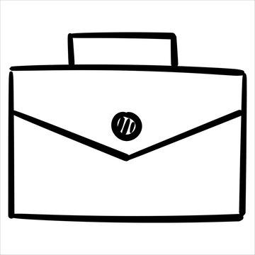 Hand-drawn briefcase, perfect for business, office, and professional design needs. Doodle style