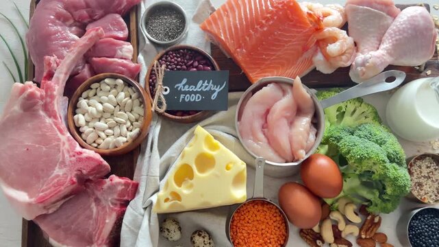 Healthy eating and balanced food concept. 