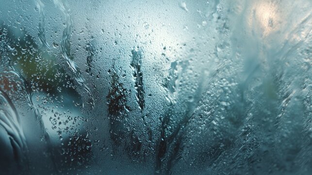 Close up of condensation on glass creating a natural textured background