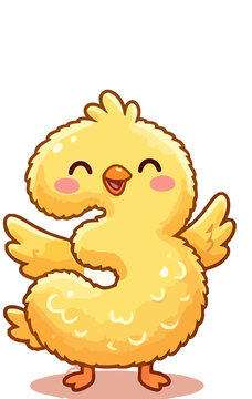 Cute Number Three Cartoon Character Illustration