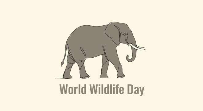 World wildlife day illustration with an elephant