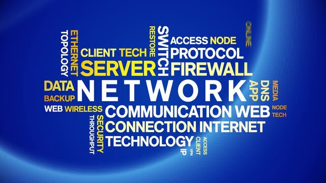 Network animated word cloud-gross domestic product animation tag kinetic typography seamless loop.