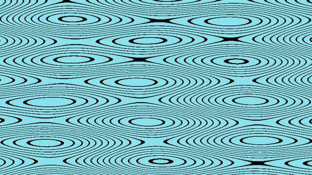 A modern motion graphic loop featuring black topographic contour lines waving and morphing over a light blue background. Seamless abstract terrain map animation