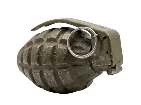 Military hand grenade with safety pin