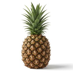 Fototapeta premium Fresh ripe pineapple fruit with green leaves