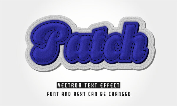 Leather Patch Text Effect &ndash; Fully Editable Vector