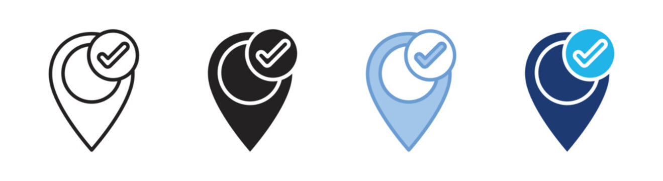 Location icon set multiple style collection