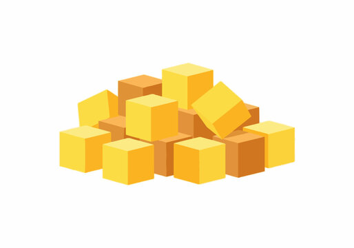 Colorful Cubes Pile for Creative Design and Visual Art