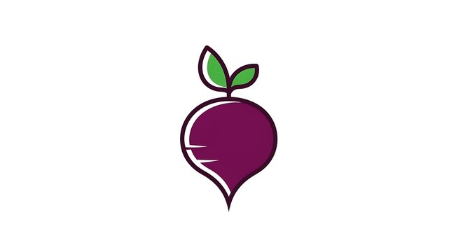 Minimalist beetroot logo design on white background for healthy eating and business.