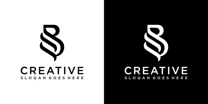 BS or SB initial letter logo design vector