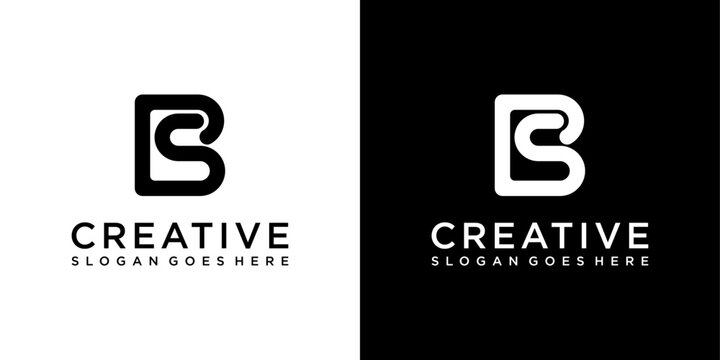 BS or SB initial letter logo design vector