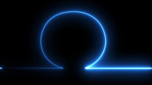 Abstract glowing neon lights blinking lines moving animation. colorful neon line moving on background. Seamless loop animation neon light line technology