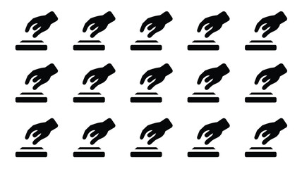 Obraz premium Hand placing ballot paper into vote box set isolated icon collection for election days.