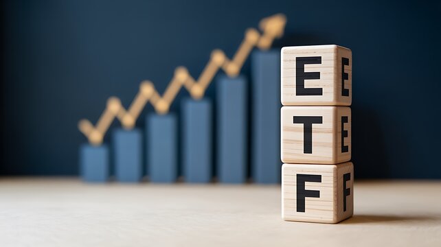 Exchange traded fund investment concept with financial growth and portfolio strategy
