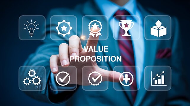 Value proposition business strategy concept with customer benefit interface