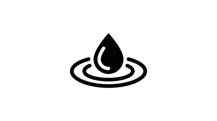 Fototapeta premium Water Drop Icon Rippling Surface.