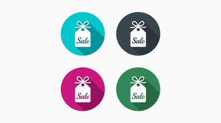 Fototapeta premium Colorful sale tags with ribbons.