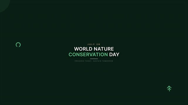World Nature Conservation Day animated title card on green background